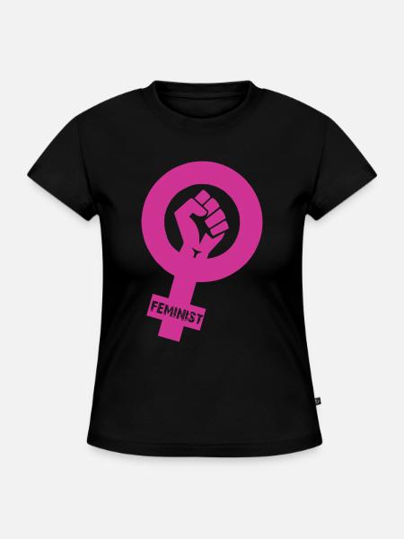 Feminist - SLIM FIT Frauen Organic T-Shirt - Schwarz