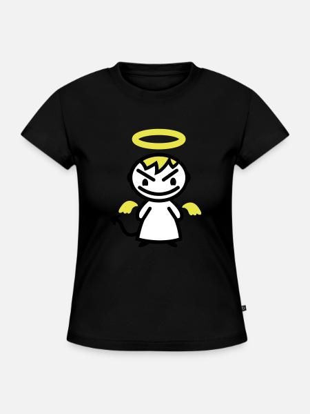 böser Engel - SLIM FIT Frauen Organic T-Shirt - Schwarz