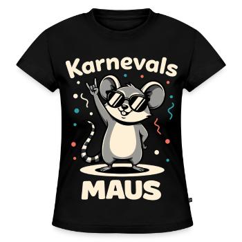 Karneval Rockmusik Karnevalsmaus Niedlich - SLIM FIT Frauen Organic T-Shirt - Schwarz - Vorne - Selfina (174cm)