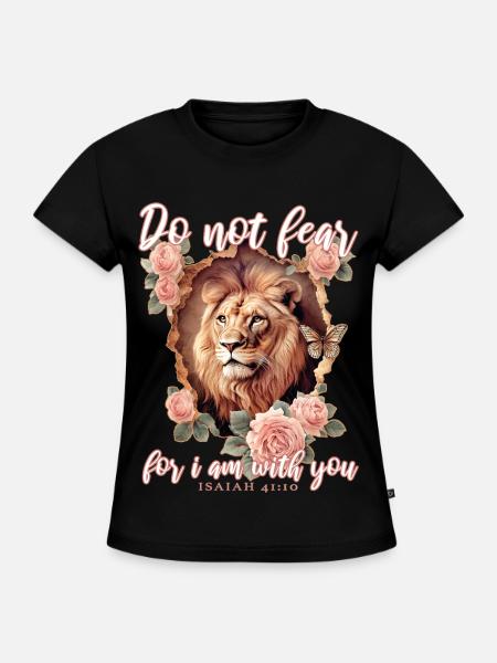 Löwe Bibelvers Christlich - SLIM FIT Frauen Organic T-Shirt - Schwarz