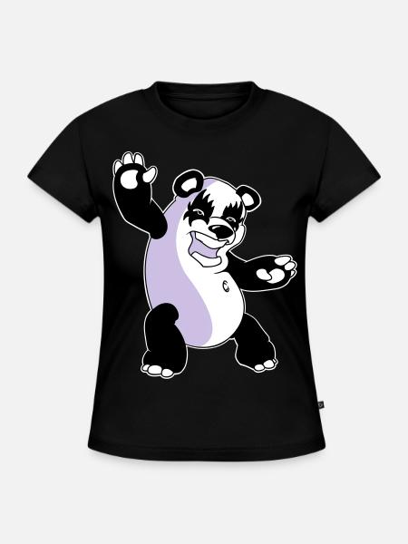 Panda Kiss - SLIM FIT Frauen Organic T-Shirt - Schwarz