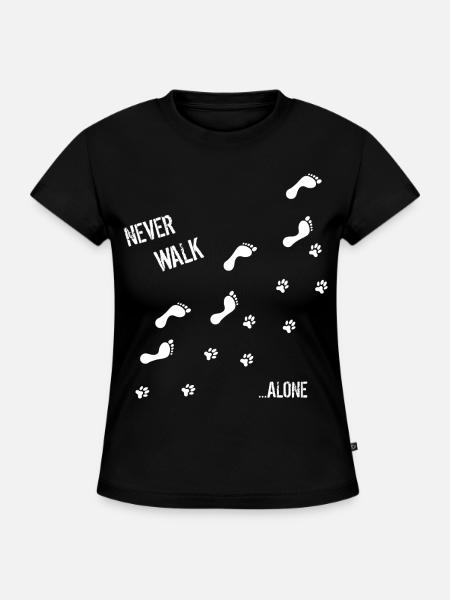 HUND & MENSCH NEVER WALK ALONE - SLIM FIT Frauen Organic T-Shirt - Schwarz