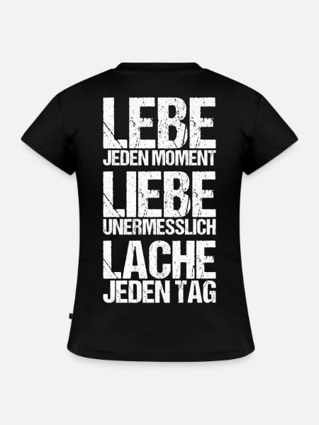 Lebe - Liebe - Lache - SLIM FIT Frauen Organic T-Shirt - Schwarz