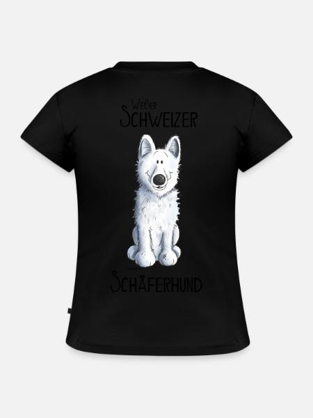 Weißer Schweizer Schäferhund - SLIM FIT Frauen Organic T-Shirt - Schwarz