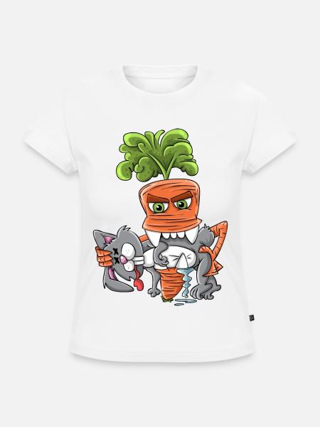 Karotten Revolution Hase - SLIM FIT Frauen Organic T-Shirt - Weiß