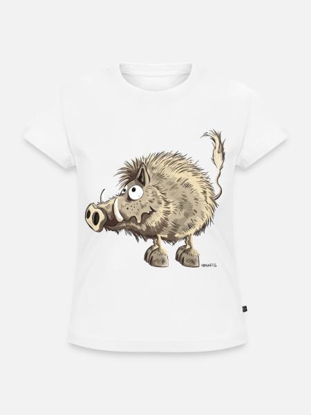 Lustiges Wildschwein - SLIM FIT Frauen Organic T-Shirt - Weiß