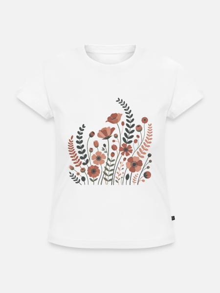 Boho Blumen – Blühende Harmonie - SLIM FIT Frauen Organic T-Shirt - Weiß