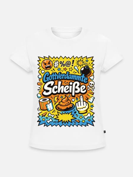 Gottverdammte Scheiße! Comic-Explosion - SLIM FIT Frauen Organic T-Shirt - Weiß