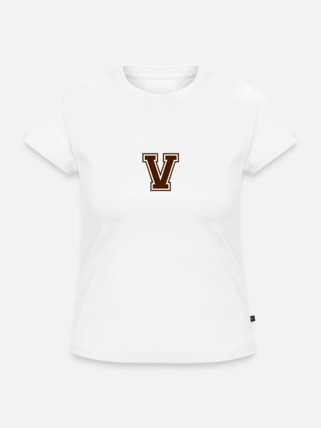 v - SLIM FIT Frauen Organic T-Shirt - Weiß