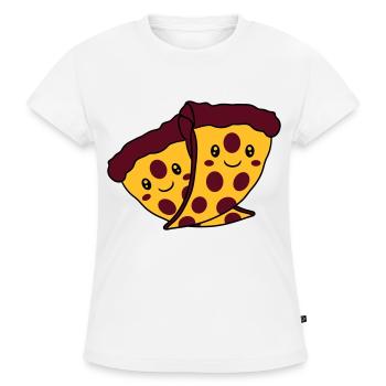 2 friends team couple couples cute cute baby child - SLIM FIT Women's Organic T-Shirt - white - Front - Selfina (174cm)
