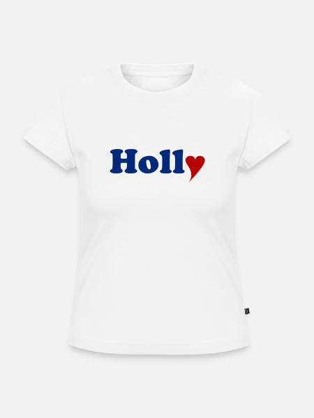 Holly mit Herz - SLIM FIT Frauen Organic T-Shirt - Weiß