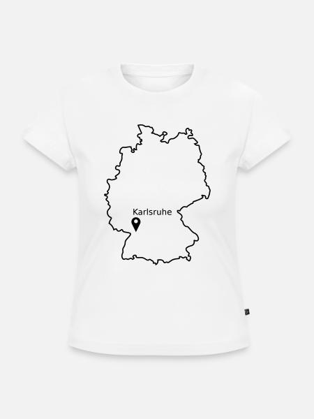 Karlsruhe - SLIM FIT Frauen Organic T-Shirt - Weiß
