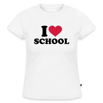 Schule - SLIM FIT Frauen Organic T-Shirt - Weiß - Vorne - Selfina (174cm)