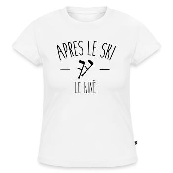 Après le ski, le kiné - T-shirt bio SLIM FIT Femme - blanc - Devant - Selfina (174cm)