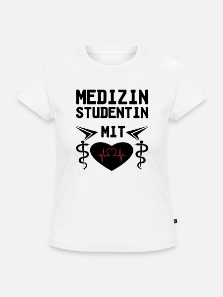 Medizinstudentin mit Herz Geschenk - SLIM FIT Frauen Organic T-Shirt - Weiß