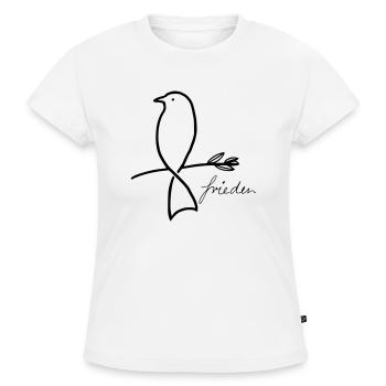 Frieden - SLIM FIT Frauen Organic T-Shirt - Weiß - Vorne - Selfina (174cm)