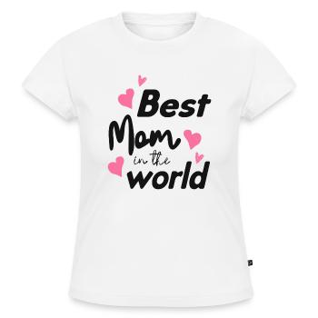 Best Mom - SLIM FIT Frauen Organic T-Shirt - Weiß - Vorne - Selfina (174cm)