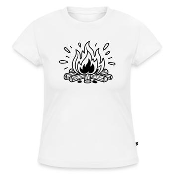 feu de camp - T-shirt bio SLIM FIT Femme - blanc - Devant - Selfina (174cm)