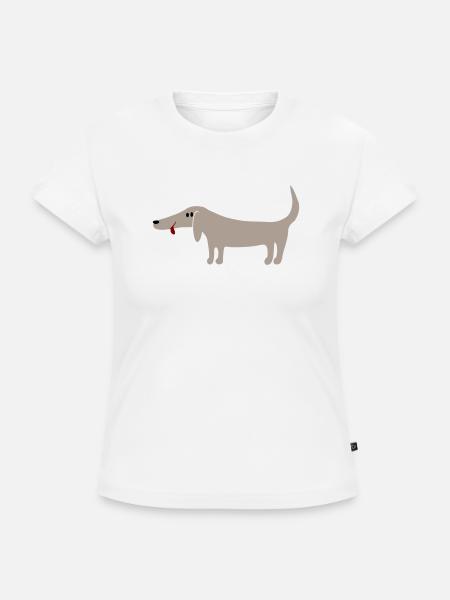 Dackel - SLIM FIT Frauen Organic T-Shirt - Weiß