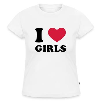 I Love Girls - SLIM FIT Frauen Organic T-Shirt - Weiß - Vorne - Selfina (174cm)