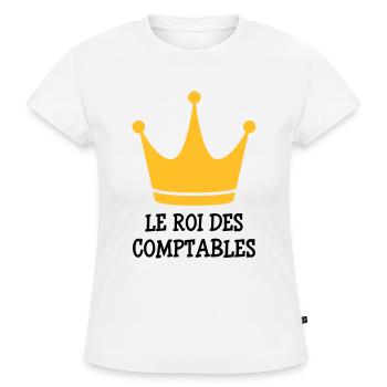 comptable / comptabilité / argent / Finance / Euro - T-shirt bio SLIM FIT Femme - blanc - Devant - Selfina (174cm)