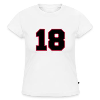 Number18 - T-shirt bio SLIM FIT Femme - blanc - Devant - Selfina (174cm)