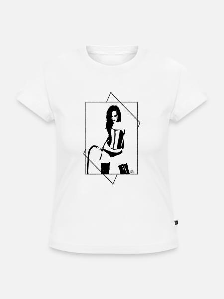 domina peitsche rahmen - SLIM FIT Frauen Organic T-Shirt - Weiß