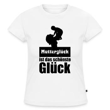 Mutterglück Mutter Muttertag Geburt Geschenk - SLIM FIT Frauen Organic T-Shirt - Weiß - Vorne - Selfina (174cm)