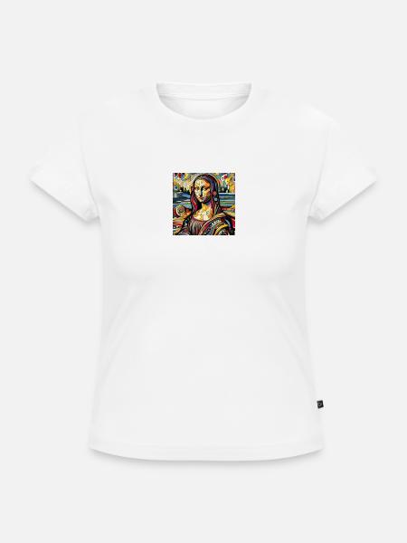 Mona Lisa meets - SLIM FIT Frauen Organic T-Shirt - Weiß