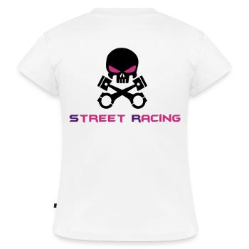 STREET RACING - SLIM FIT Women's Organic T-Shirt - white - Back - Thijin (182cm)