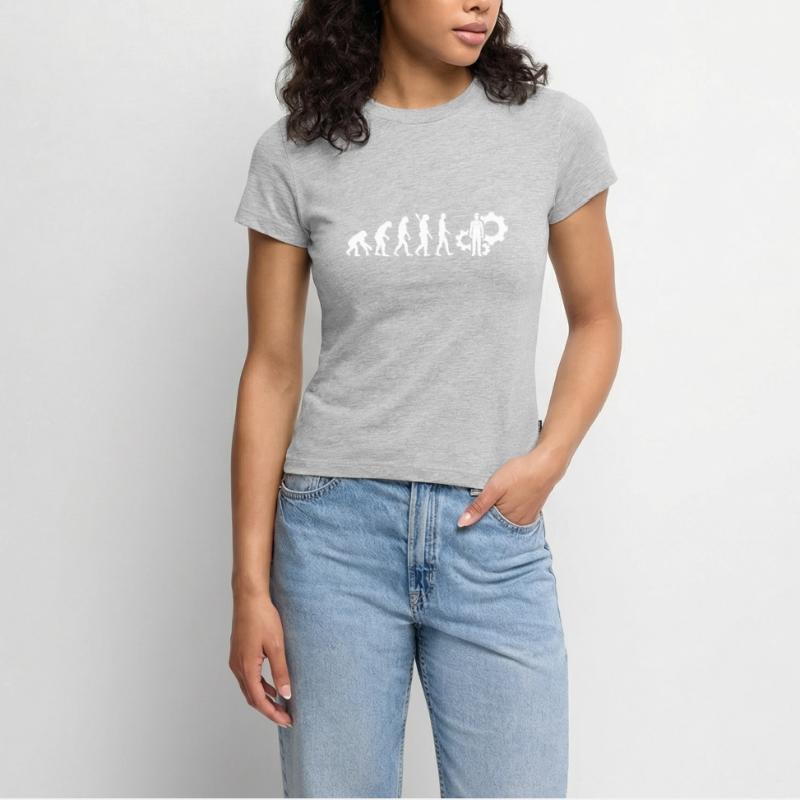 Evolution Technician Technology White SLIM FIT Women's Organic T-Shirt
