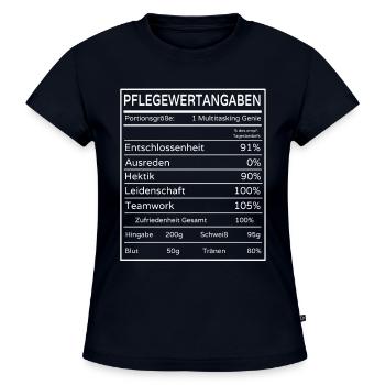 Pflegepersonal - Pflegewertangaben - SLIM FIT Frauen Organic T-Shirt - Navy - Vorne - Selfina (174cm)