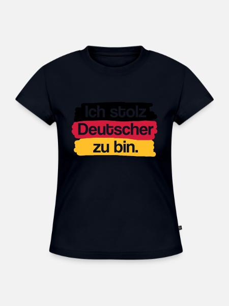 Ich stolz Deutscher zu bin. - SLIM FIT Frauen Organic T-Shirt - Navy