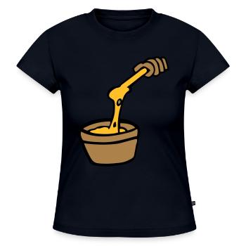 aligot fromage fondue cuisine française Cantal - T-shirt bio SLIM FIT Femme - bleu marine - Devant - Selfina (174cm)