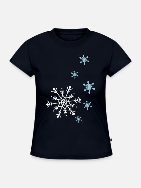 schneeflockenkombi01 - SLIM FIT Frauen Organic T-Shirt - Navy