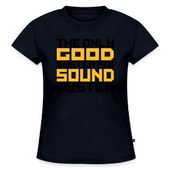 good_sound_2c - T-shirt bio SLIM FIT Femme - bleu marine - Devant - Selfina (174cm)