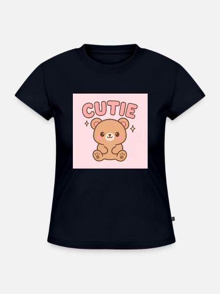 Cutie Bear - SLIM FIT Frauen Organic T-Shirt - Navy
