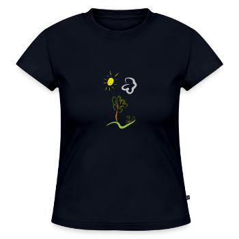 Natur - SLIM FIT Frauen Organic T-Shirt - Navy - Vorne - Selfina (174cm)