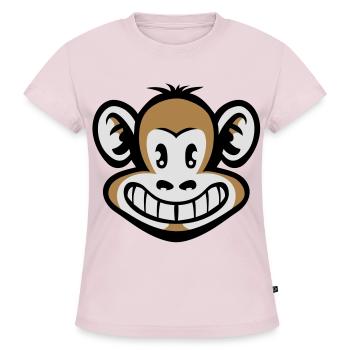 Tête de singe cartoon flex - T-shirt bio SLIM FIT Femme - rose poudré - Devant - Selfina (174cm)