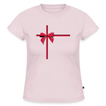 Elegante dekorative Schleifenillustration - SLIM FIT Frauen Organic T-Shirt - Puderrosa - Vorne - Selfina (174cm)