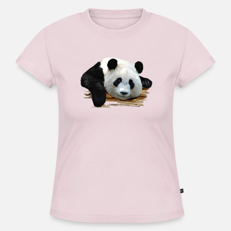 panda - SLIM FIT Økologisk T-skjorte for kvinner - pudderrosa