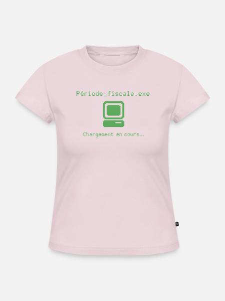 Geschäftszeitraum: langsames Laden, schneller Kaffee - SLIM FIT Frauen Organic T-Shirt - Puderrosa