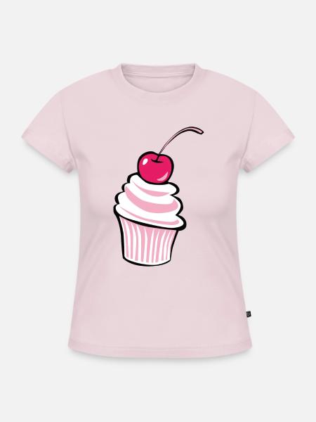 Kirsche Cupcake - Design! - SLIM FIT Frauen Organic T-Shirt - Puderrosa