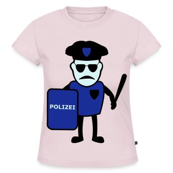Policeman avec matraque - T-shirt bio SLIM FIT Femme - rose poudré - Devant - Selfina (174cm)