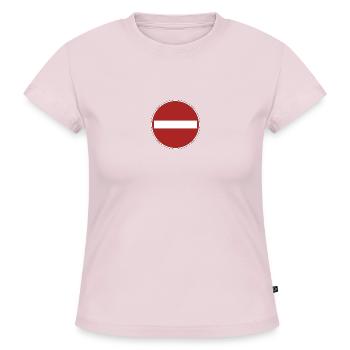 Entrée interdite! - T-shirt bio SLIM FIT Femme - rose poudré - Devant - Selfina (174cm)