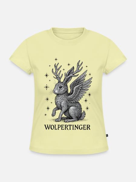 Fabelwesen - Der Wolpertinger - SLIM FIT Frauen Organic T-Shirt - Buttergelb