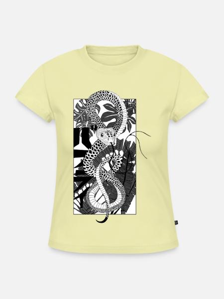 Snake 2 - SLIM FIT Frauen Organic T-Shirt - Buttergelb