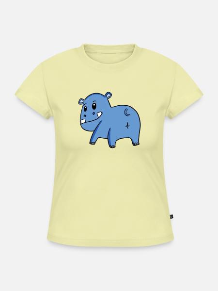 Nilpferd von hinten - Nilpferd Hintern - Nilpferd - SLIM FIT Frauen Organic T-Shirt - Buttergelb