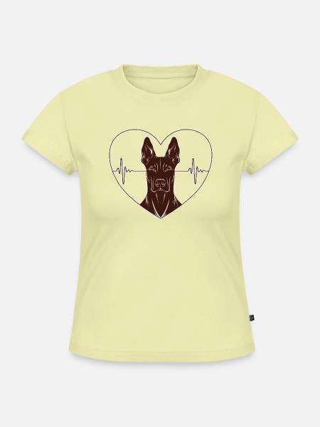 Herz Dobermann Design – Rust Look - SLIM FIT Frauen Organic T-Shirt - Buttergelb