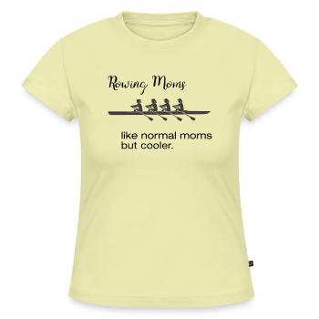 Ruder Sprüche: Rowing Moms Bootssport-Style - SLIM FIT Frauen Organic T-Shirt - Buttergelb - Vorne - AI Model Female 172 light (172cm)